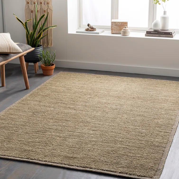 Viera Hand-Knotted Wool Striped Gray 5' x 7' Area Rug
