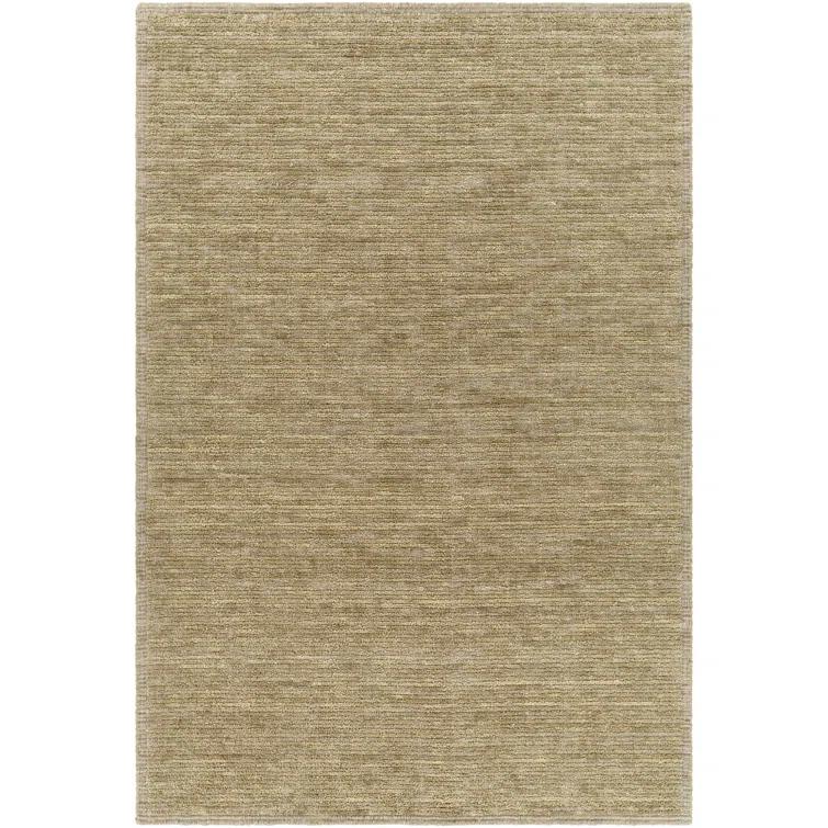Viera Hand-Knotted Wool Striped Gray 5' x 7' Area Rug