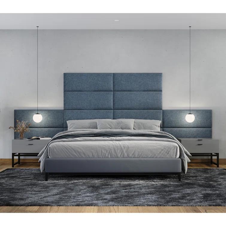 Panelist Modern Padded Headboard - Set of Wall Mounted Panels