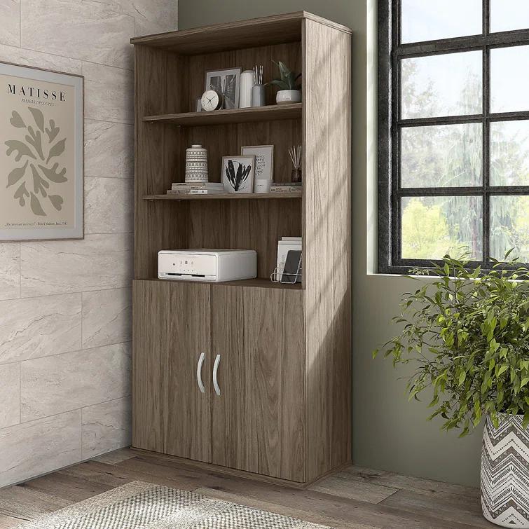 Bush Business Furniture Hybrid Tall 5 Shelf Bookcase