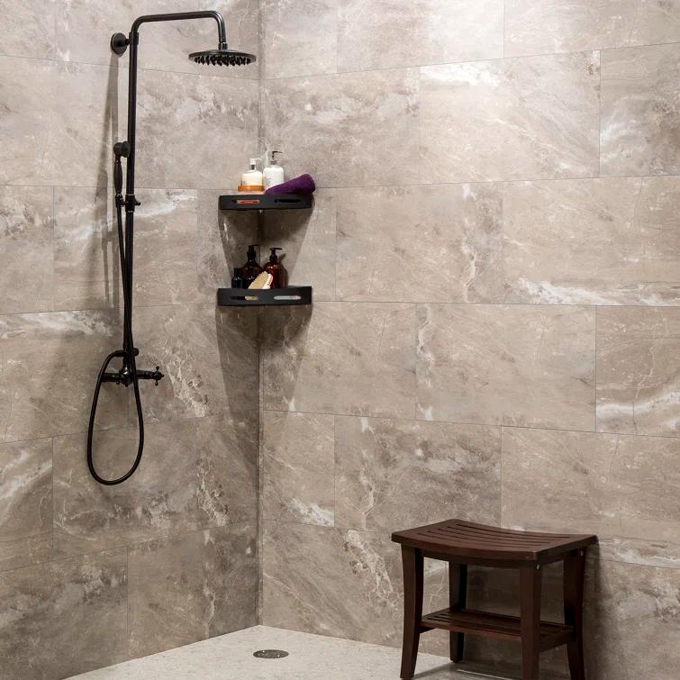 Palisade 25.6 in. x 14.8 in. Interlocking Vinyl Waterproof Wall Tiles