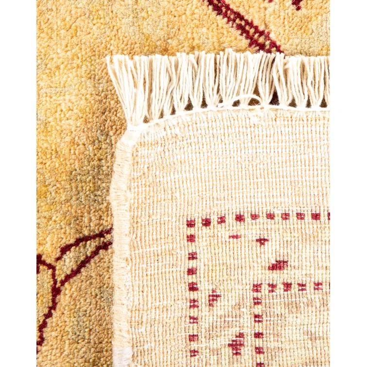 Handmade Red and Beige Wool 8' x 10' Area Rug