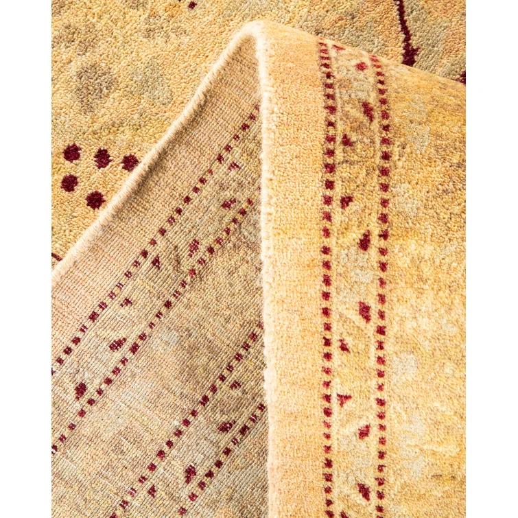 Handmade Red and Beige Wool 8' x 10' Area Rug