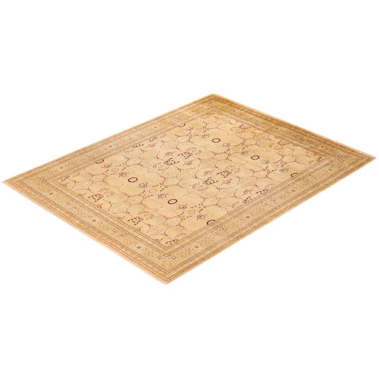 Handmade Red and Beige Wool 8' x 10' Area Rug