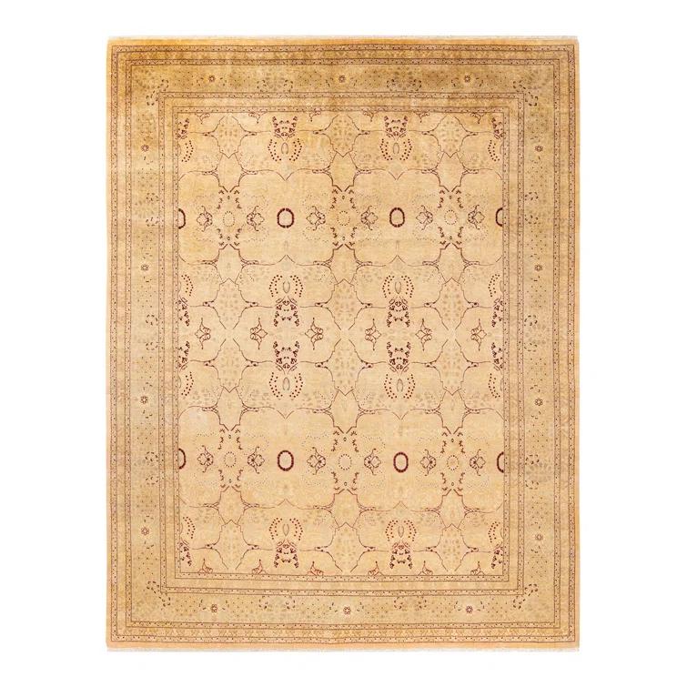 Handmade Red and Beige Wool 8' x 10' Area Rug