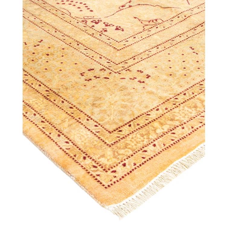 Handmade Red and Beige Wool 8' x 10' Area Rug