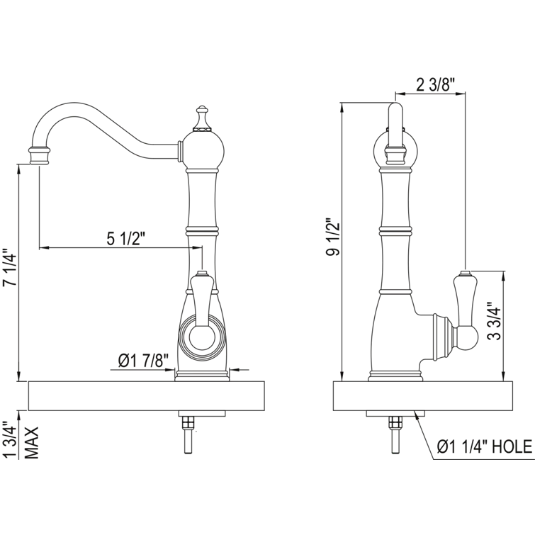 Perrin & Rowe U.1323LS-ULB-2 Edwardian Hot Water Dispenser