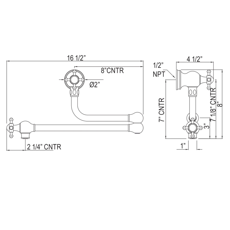 Georgian Era Perrin & Rowe Traditional Pot Filler