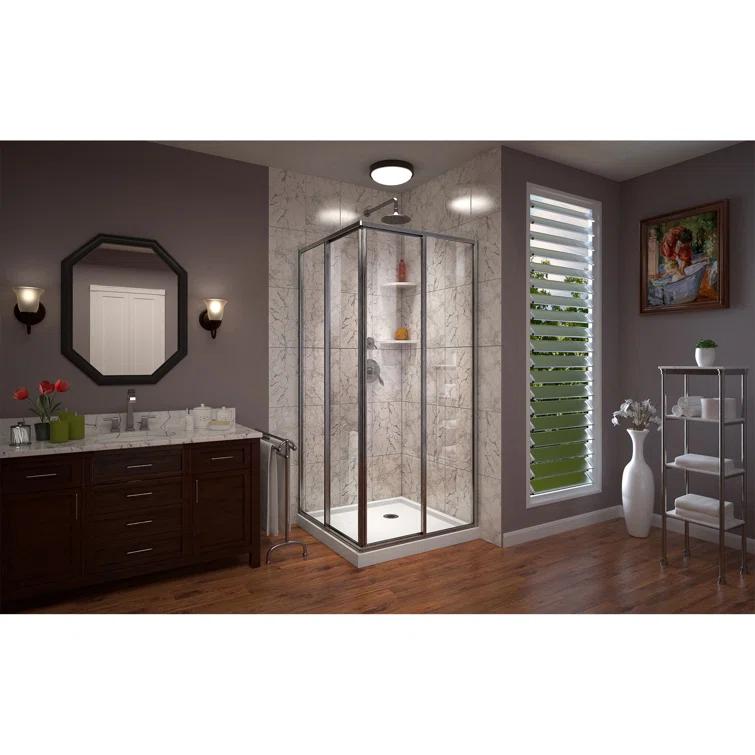 DreamLine Cornerview 36 in. D x 36 in. W x 74 3/4 in. H Framed Sliding Shower Enclosure