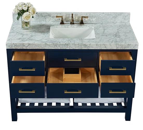 Ancerre Designs Elizabeth 48" Wood Bathroom Vanity Set in Heritage Blue