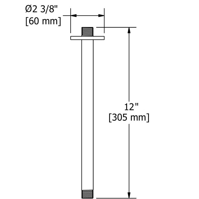 12" Round Ceiling-Mount Shower Arm