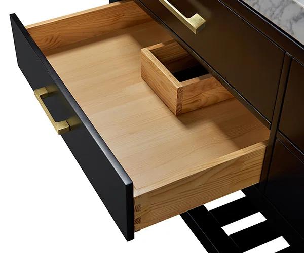 Ancerre Designs Elizabeth 48" Wood Bathroom Vanity Set in Black Onyx