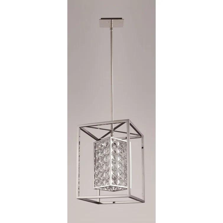 Struttura Modern Crystal & Steel 10" Geometric Pendant