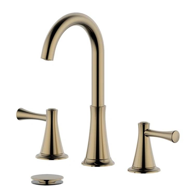 Konya Widespread 2-handle Bathroom Faucet with Drain Assembly