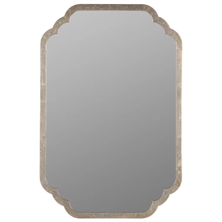 Carol Rectangular Wood & Silver Leaf Vanity Wall Mirror