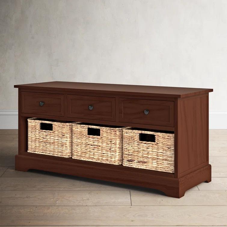 Adayla Solid Wood Drawers Storage Bench