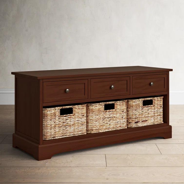 Adayla Solid Wood Drawers Storage Bench