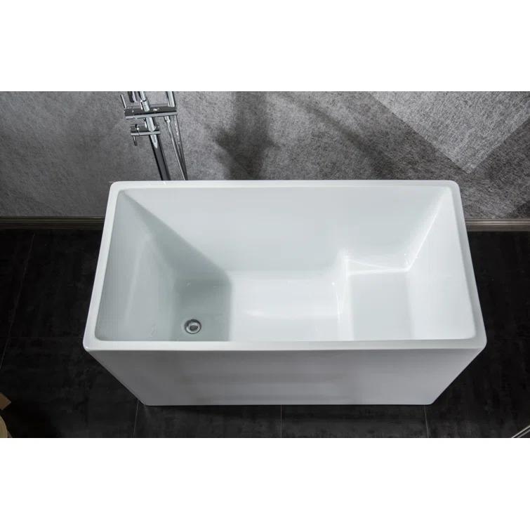 43.25'' x 27.5" Freestanding Soaking Acrylic Bathtub