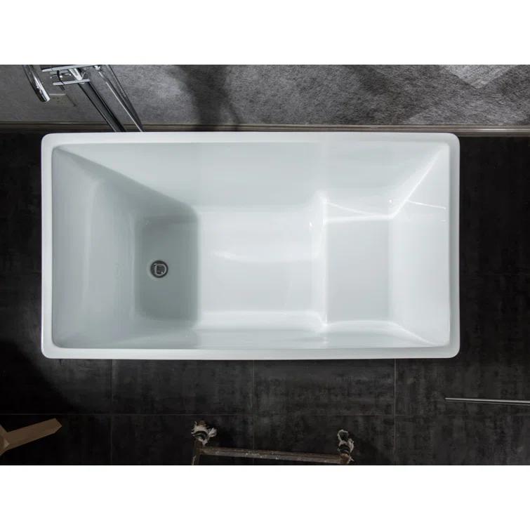 43.25'' x 27.5" Freestanding Soaking Acrylic Bathtub