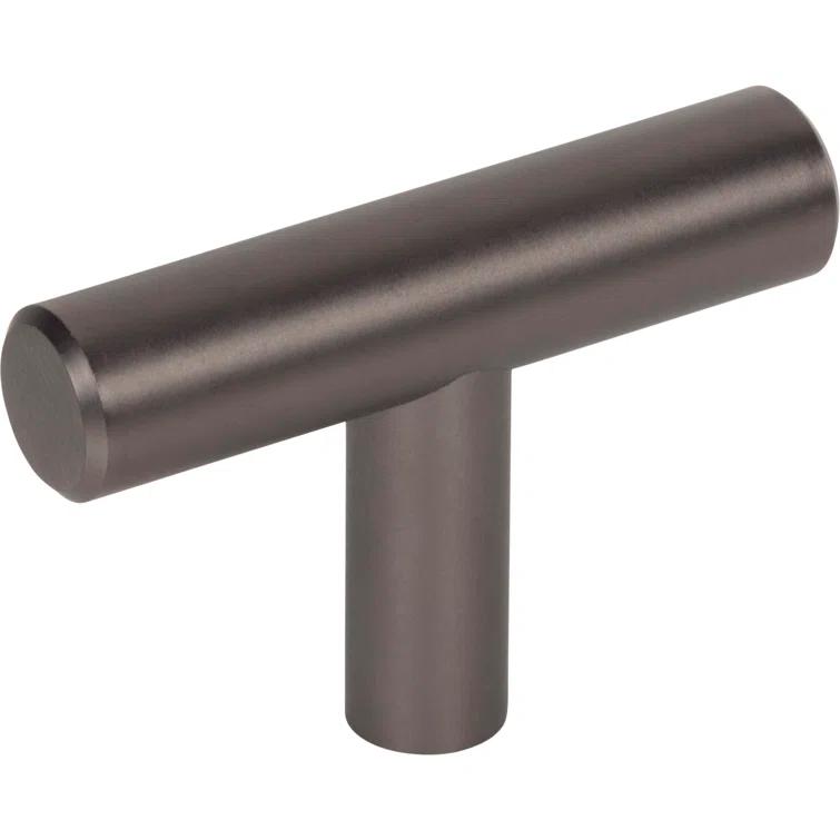 Ash Gray Modern Steel T-Handle Bar Knob with Mounting Hardware