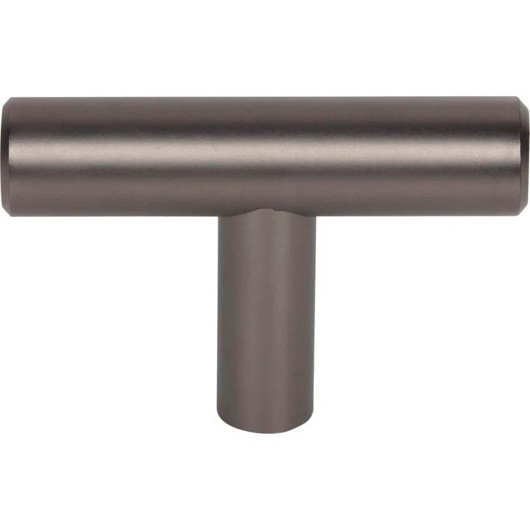 Ash Gray Modern Steel T-Handle Bar Knob with Mounting Hardware