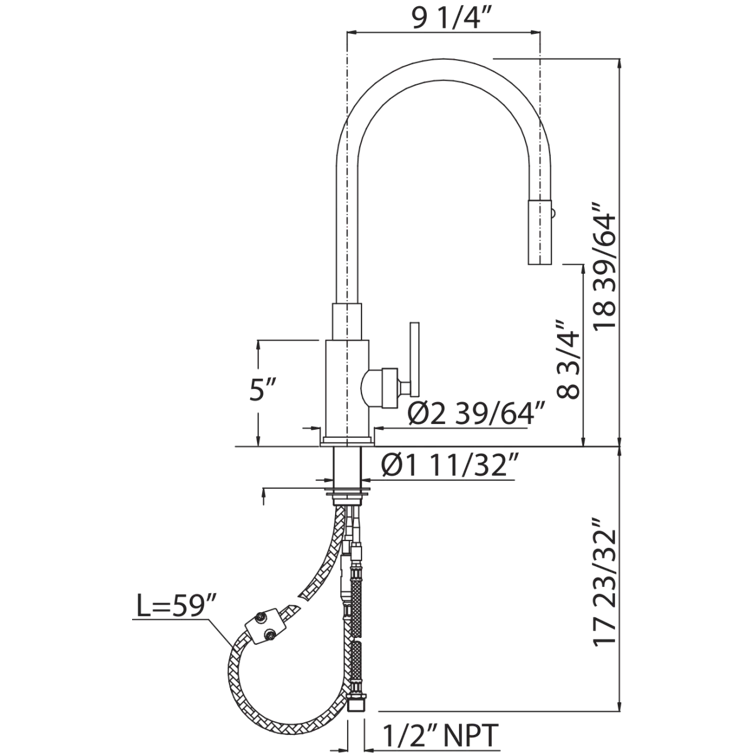 Rohl A3430LMMB-2 Lombardia Pull-Down Kitchen Faucet