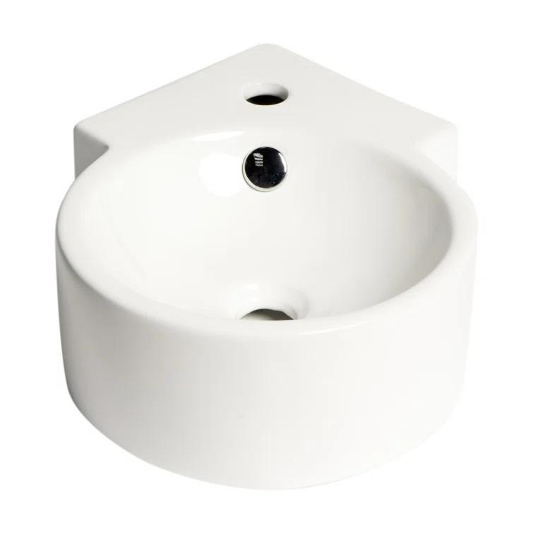 Alfi Brand ABC121 Alfi Brand 12'' White No Oval Bathroom Sink with Overflow