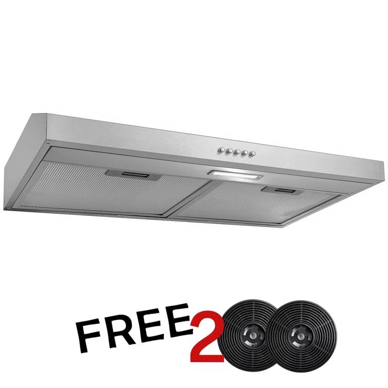 24" Convertible Under Cabinet Range Hood in Stainless Steel with Carbon Filters