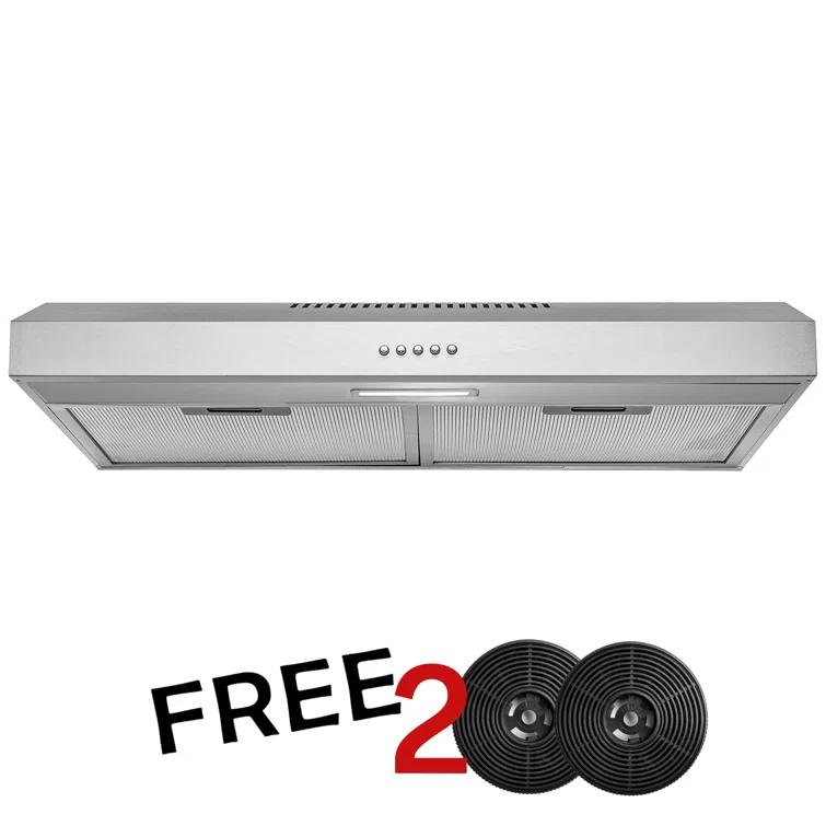 24" Convertible Under Cabinet Range Hood in Stainless Steel with Carbon Filters