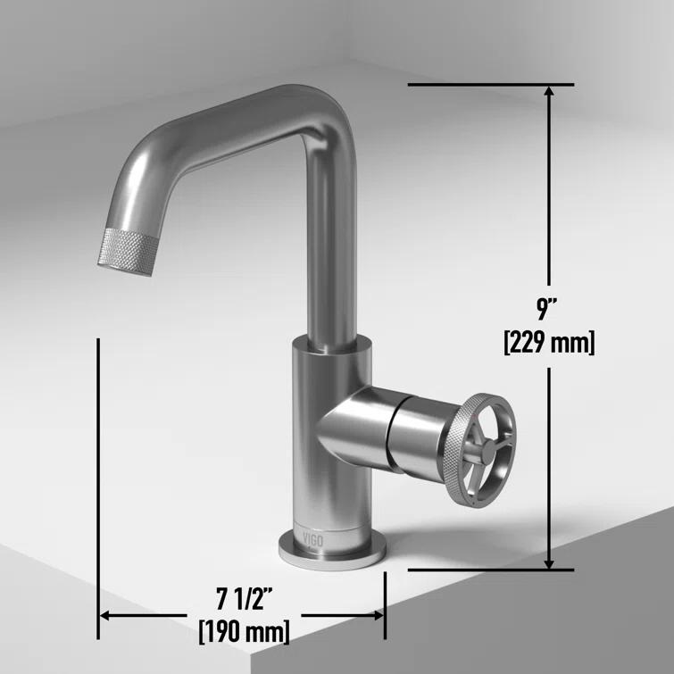 Cass 9" H Single Handle Single Hole Bathroom Faucet
