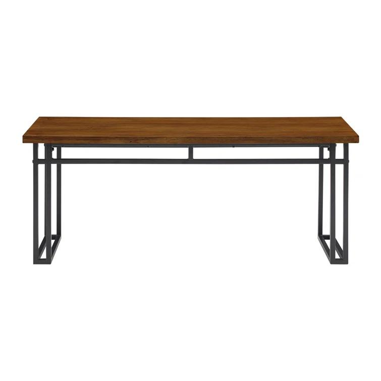 Debasish Dual-Metal Leg Wood Dining Bench