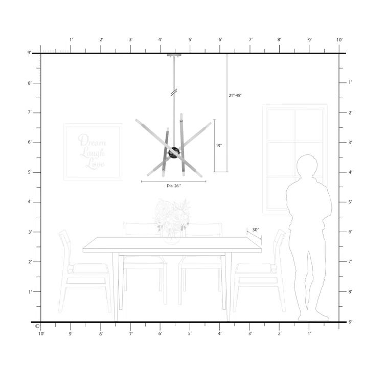 Mercury Row® Lydia 8 - Light Dimmable Modern Linear Chandelier