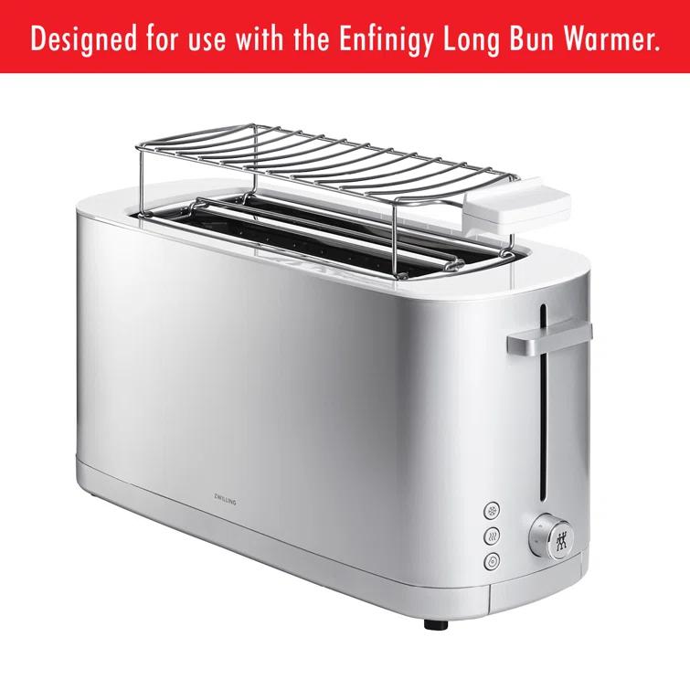ZWILLING J.A. Henckels ZWILLING Enfinigy, 4-Slice Long Slot Toaster, Extra Wide 1.5" Slots for Bagels and Toast