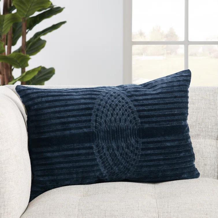 Deco Geometric Cotton Lumbar Throw Pillow