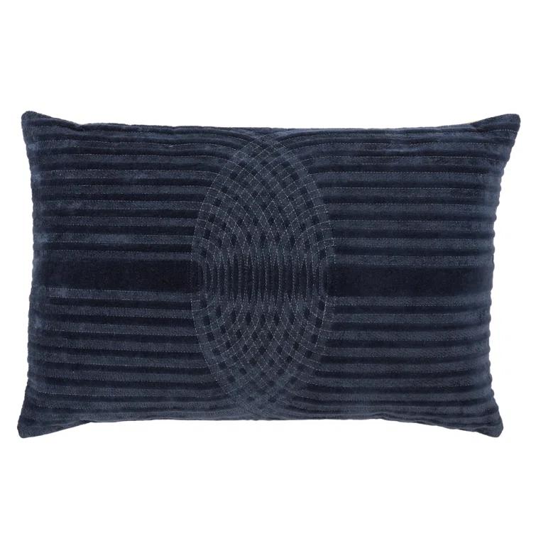 Deco Geometric Cotton Lumbar Throw Pillow