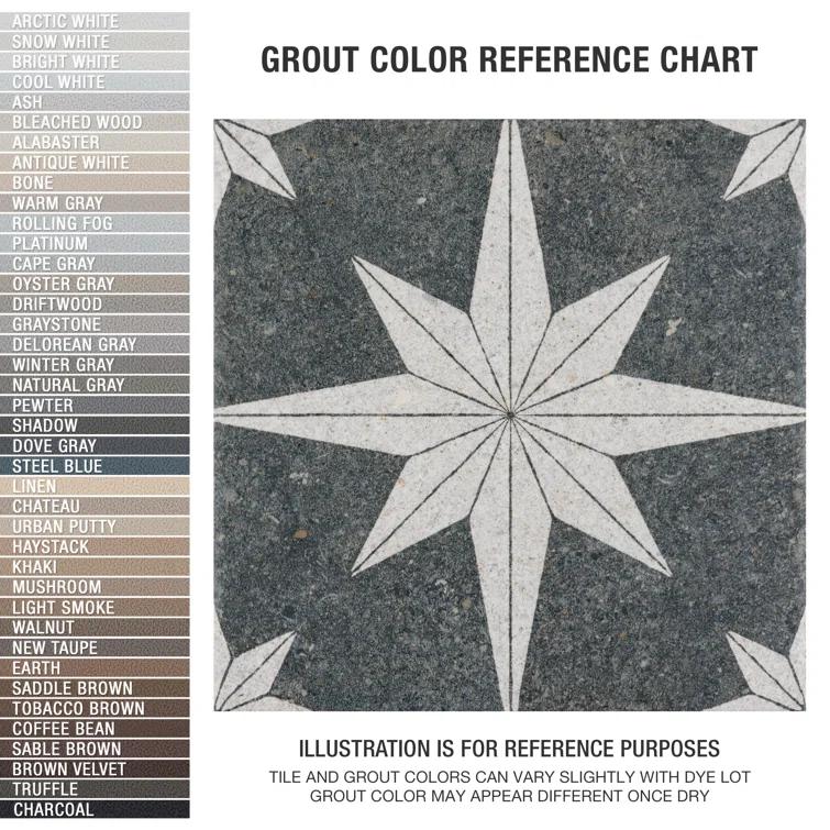 Merola Tile Compass Star 8" x 8" Porcelain Stone Look Wall & Floor Tile