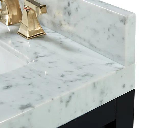 Ancerre Designs Elizabeth 48" Wood Bathroom Vanity Set in Black Onyx