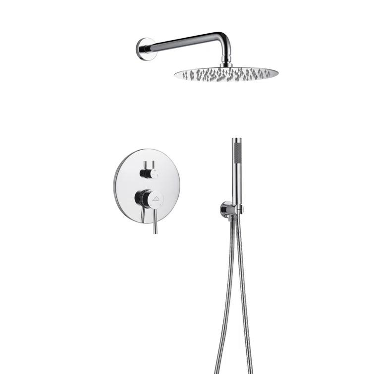 Pressure-Balanced Complete Shower System with 10-Inch Rain Shower Head, Handheld, Rough-in Valve