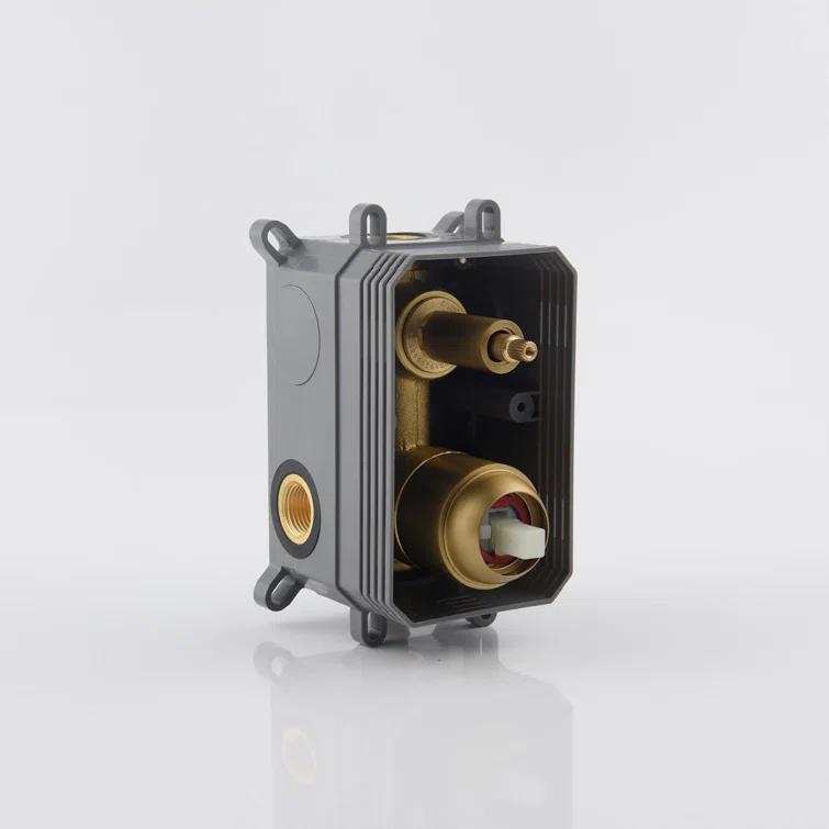 Luxury Wall-Mounted 3-Function Shower System Solid Brass Mixer Valve, 1.8 GPM Flow & Dual Showerheads with Rough-in Valve