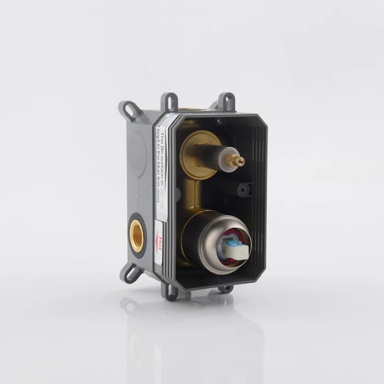 Luxury Wall-Mounted 3-Function Shower System Solid Brass Mixer Valve, 1.8 GPM Flow & Dual Showerheads with Rough-in Valve