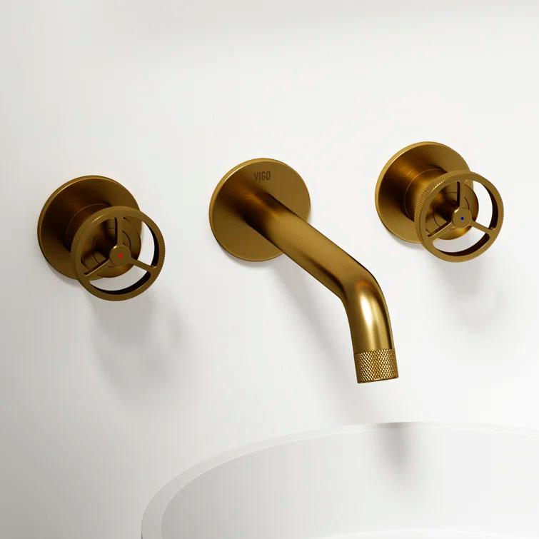 Cass 10" W Two Handle WaterSense Wall Mount Bathroom Faucet