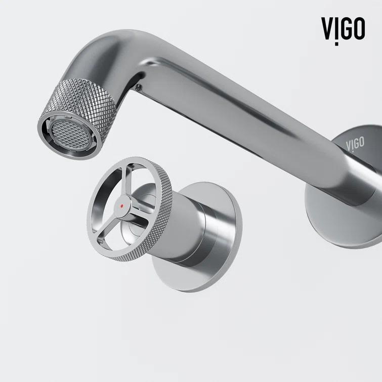 Cass 3" H Two Handle WaterSense Wall Mount Bathroom Faucet