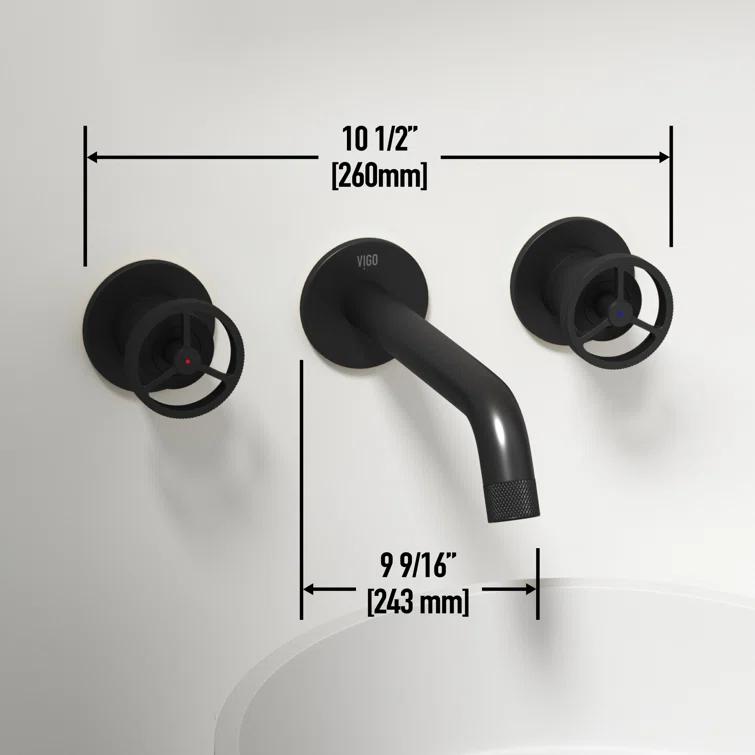 Cass 3" H Two Handle WaterSense Wall Mount Bathroom Faucet