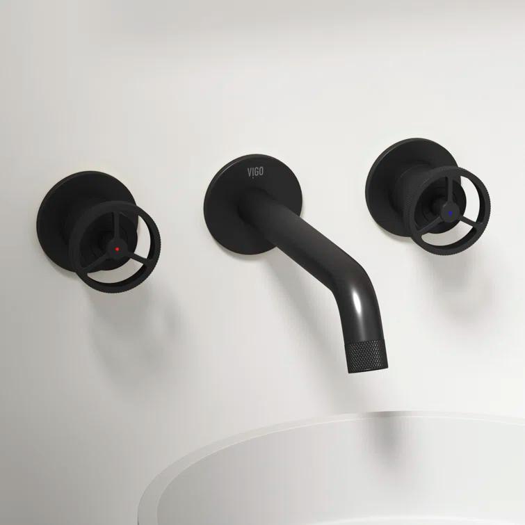 Cass 3" H Two Handle WaterSense Wall Mount Bathroom Faucet