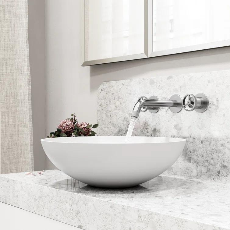 Cass 10" W Two Handle WaterSense Wall Mount Bathroom Faucet