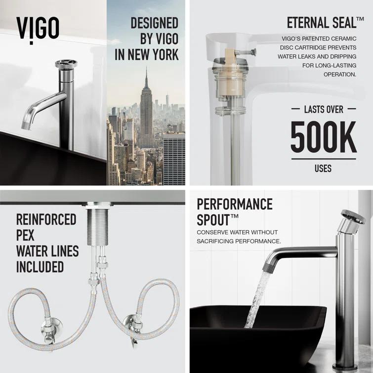 Cass 12" H Single Handle Vessel Sink Bathroom Faucet
