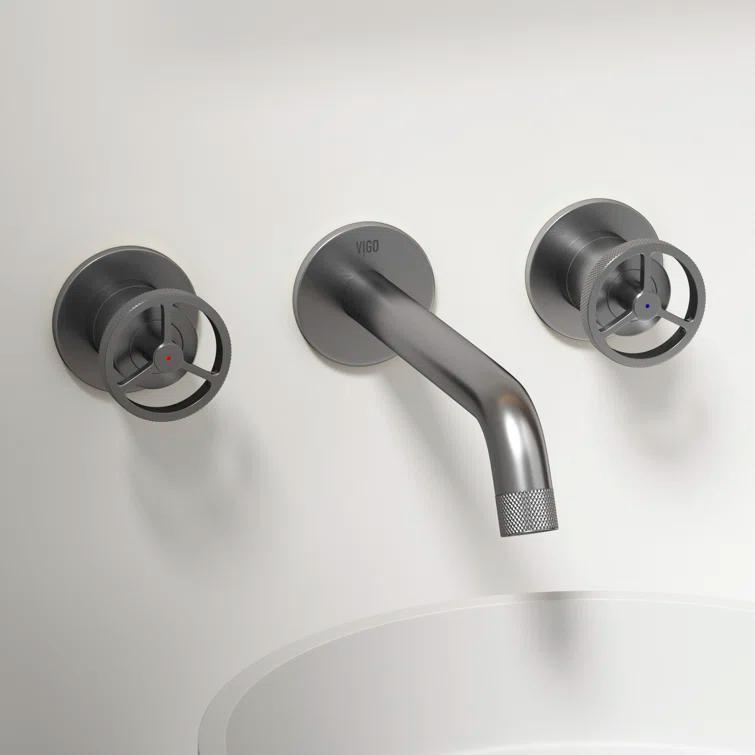 Cass 10" W Two Handle WaterSense Wall Mount Bathroom Faucet