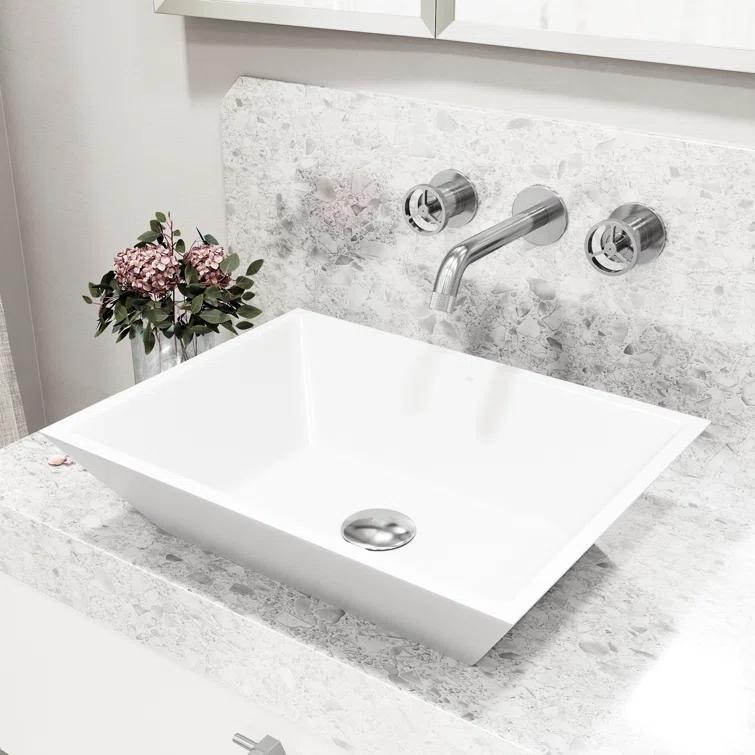 Cass 3" H Two Handle WaterSense Wall Mount Bathroom Faucet