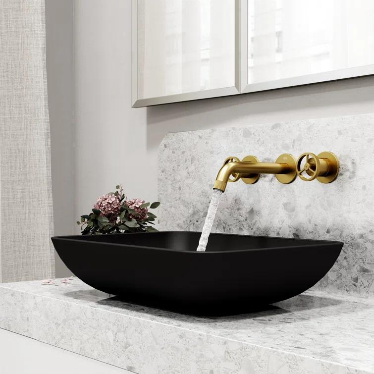 Cass 10" W Two Handle WaterSense Wall Mount Bathroom Faucet