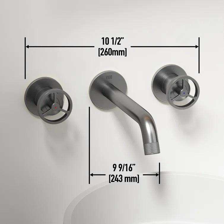 Cass 10" W Two Handle WaterSense Wall Mount Bathroom Faucet